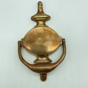 Vintage Solid Brass Door Knocker Colonial Urn Style Heavy Polished Brass 7.5"